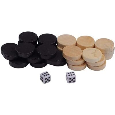 HDouii 32Pcs Two-Tone Game Chess Piece, Roundness Draughts and Checkers and Backgammon Chess Piece for Board Game Learning, Arcade and Table Games HDouii 32Pcs Two-Tone Game Chess Piece, Roundness Draughts and Checkers and Backgammon Chess Piece for Board Game Learning, Arcade and Table Games