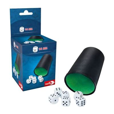 noris 606154512 Dice Cup with 6 Dice, Versatile Dice Set for Players from 3 Years, Green noris 606154512 Dice Cup with 6 Dice, Versatile Dice Set for Players from 3 Years, Green