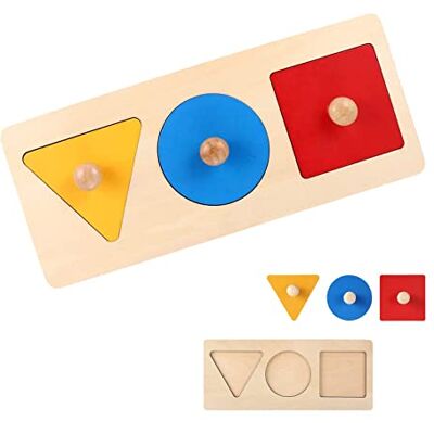 TFSYLISA Wooden Shape Puzzles,Geometric Shape Puzzle,Montessori Wood Knob Puzzle Early Education Toys for Baby Toy Learning Educational TFSYLISA Wooden Shape Puzzles,Geometric Shape Puzzle,Montessori Wood Knob Puzzle Early Education Toys for Baby Toy Learning Educational