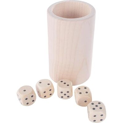 WooDeeDoo Wooden Dice Shaker Cup with 5 Standard Dot Dices Unfinished Beechwood Rolling Pot for Painting Staining Varnishing Craft Personalised Board Games Casino Party Fun WooDeeDoo Wooden Dice Shaker Cup with 5 Standard Dot Dices Unfinished Beechwood Rolling Pot for Painting Staining Varnishing Craft Personalised Board Games Casino Party Fun