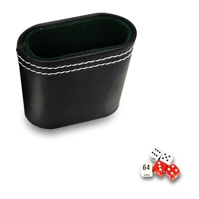 BEAHING Dice Cup, 2.8x1.4'' Double Layer Quiet Leather Dice Cup, Portable Stacking for Bar, Poker, Liars Party Games BEAHING Dice Cup, 2.8x1.4'' Double Layer Quiet Leather Dice Cup, Portable Stacking for Bar, Poker, Liars Party Games