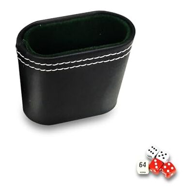BEAHING Dice Cup, 2.8x1.4'' Double Layer Quiet Leather Dice Cup Portable Stacking for Bar KTV Poker Liars Party Games BEAHING Dice Cup, 2.8x1.4'' Double Layer Quiet Leather Dice Cup Portable Stacking for Bar KTV Poker Liars Party Games