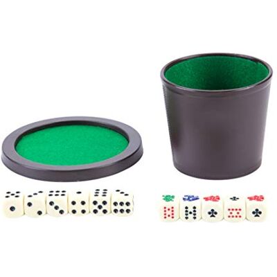 Engelhart Dice Cup Shaker with Lid – Double Dice Set with 18 mm Dice for Poker, Liar Dice, Board Games and Family Dice Games 300605 Engelhart Dice Cup Shaker with Lid – Double Dice Set with 18 mm Dice for Poker, Liar Dice, Board Games and Family Dice Games 300605