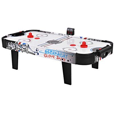 GYMAX 42" Air Hockey Table, Wooden Table Top Air Hockey Game with Strong Motor, 2 Pucks, 2 Pushers & LED Scoreboard, Indoor Arcade Hockey Table for Kids Adults, 107 x 53 x 37cm GYMAX 42" Air Hockey Table, Wooden Table Top Air Hockey Game with Strong Motor, 2 Pucks, 2 Pushers & LED Scoreboard, Indoor Arcade Hockey Table for Kids Adults, 107 x 53 x 37cm