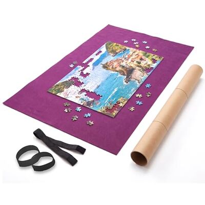 GEEZY Large Roll Up Jigsaw Puzzle Mat Roll, 3000 Pieces, Purple – Acrylic Felt Surface, Includes Tube & 3 Straps – Secure Puzzle Storage, Space-Saving & Portable – Ideal for Jigsaw Lovers GEEZY Large Roll Up Jigsaw Puzzle Mat Roll, 3000 Pieces, Purple – Acrylic Felt Surface, Includes Tube & 3 Straps – Secure Puzzle Storage, Space-Saving & Portable – Ideal for Jigsaw Lovers