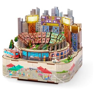 Arkitec Football Stadium 3D Puzzle with LED Lights and Movement, Tokyo 177-piece football stadium model kit with moving fans, scoreboard details, desk or shelf decor, compact display, 12+ Years Arkitec Football Stadium 3D Puzzle with LED Lights and Movement, Tokyo 177-piece football stadium model kit with moving fans, scoreboard details, desk or shelf decor, compact display, 12+ Years