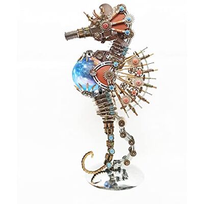 NULA 3D Steampunk Metal Puzzle Kit with Lamp, Assembly Mechanical Metal Seahorse Stainless Steel Model DIY Craft Ornaments, Gifts Toy for Teens & Adult (2100PCS) NULA 3D Steampunk Metal Puzzle Kit with Lamp, Assembly Mechanical Metal Seahorse Stainless Steel Model DIY Craft Ornaments, Gifts Toy for Teens & Adult (2100PCS)