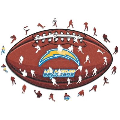 ICONIC Puzzles - Los Angeles Chargers - Football with Logo - Small Wooden Puzzle - 150 Pieces ICONIC Puzzles - Los Angeles Chargers - Football with Logo - Small Wooden Puzzle - 150 Pieces