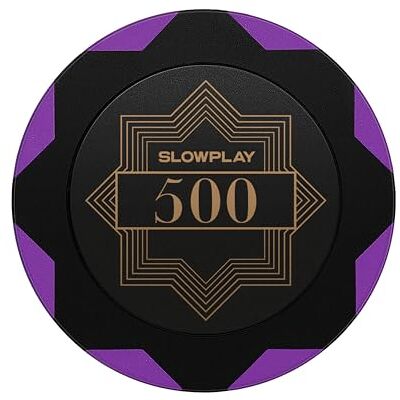 SLOWPLAY Nash Clay Poker Chips, 14g&40mm, for Texas Hold'em, 50 pcs Heavyweight clay composite; double-injection with iron core; timeless elegance; Art-Deco style; stacks&shuffles cleanly SLOWPLAY Nash Clay Poker Chips, 14g&40mm, for Texas Hold'em, 50 pcs Heavyweight clay composite; double-injection with iron core; timeless elegance; Art-Deco style; stacks&shuffles cleanly
