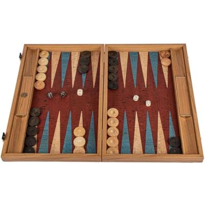 Manopoulos Red Cork 19 inch Backgammon Set for 2 Players, Ages 12+ Manopoulos Red Cork 19 inch Backgammon Set for 2 Players, Ages 12+