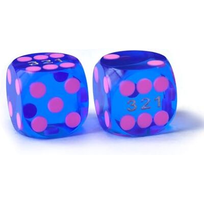 BESCON DICE Bescon Professional Precision Dice Round Corner 9/16" (14.3mm) with Colorful Dots, Colored Dots Precision Backgammon Dice 14.3MM (Gem Blue Dice with pink dots) BESCON DICE Bescon Professional Precision Dice Round Corner 9/16" (14.3mm) with Colorful Dots, Colored Dots Precision Backgammon Dice 14.3MM (Gem Blue Dice with pink dots)