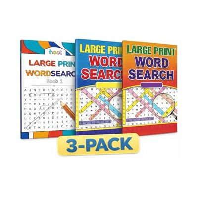 ihoot Pack of 3 Assorted A4 Large Print Word Search Books for Adults Travel Games Puzzle Books for Adults Word Games and Word Puzzles, Gifts for Partially Sighted People Over 185 Puzzles ihoot Pack of 3 Assorted A4 Large Print Word Search Books for Adults Travel Games Puzzle Books for Adults Word Games and Word Puzzles, Gifts for Partially Sighted People Over 185 Puzzles