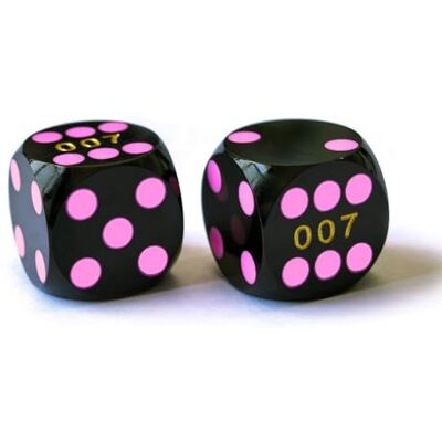 BESCON DICE Bescon Professional Precision Dice Round Corner 9/16" (14.3mm) with Colorful Dots, Colored Dots Precision Backgammon Dice 14.3MM (Black Dice with pink dots) BESCON DICE Bescon Professional Precision Dice Round Corner 9/16" (14.3mm) with Colorful Dots, Colored Dots Precision Backgammon Dice 14.3MM (Black Dice with pink dots)