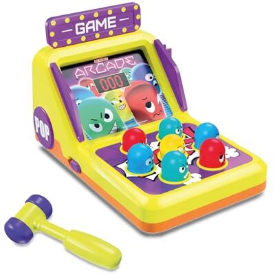 BLADEZ Arcade Whack A Mole Game Kids Toys Electronic Scoreboard Yellow Bash the mole, fast-paced reflex-testing gameplay, batteries required, indoor play, skill-building, ages 3+ BLADEZ Arcade Whack A Mole Game Kids Toys Electronic Scoreboard Yellow Bash the mole, fast-paced reflex-testing gameplay, batteries required, indoor play, skill-building, ages 3+