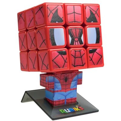 Rubik's IDEAL Cubers Collectible Spider-Man Cube: fully solvable 3x3 character Cube with display stand Brainteaser Puzzles Marvel Merchandise Fidget Toys Ages 8+ Rubik's IDEAL Cubers Collectible Spider-Man Cube: fully solvable 3x3 character Cube with display stand Brainteaser Puzzles Marvel Merchandise Fidget Toys Ages 8+