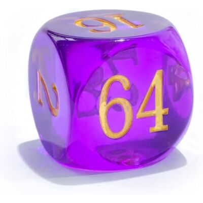 BESCON DICE Big Translucent Backgammon Doubling Cube Dice 30MM, Large Backgammon Doubling Number Dice 1 3/16", Translucent Purple BESCON DICE Big Translucent Backgammon Doubling Cube Dice 30MM, Large Backgammon Doubling Number Dice 1 3/16", Translucent Purple