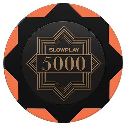 SLOWPLAY Nash Clay Poker Chips, 14g&40mm, for Texas Hold'em, 50 pcs Heavyweight clay composite; double-injection with iron core; timeless elegance; Art-Deco style; stacks&shuffles cleanly SLOWPLAY Nash Clay Poker Chips, 14g&40mm, for Texas Hold'em, 50 pcs Heavyweight clay composite; double-injection with iron core; timeless elegance; Art-Deco style; stacks&shuffles cleanly
