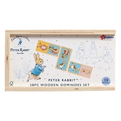 Rainbow Designs Official Peter Rabbit Children's Early Learning Dominoes For Family Fun Tabletop Game, 28 Pieces Rainbow Designs Official Peter Rabbit Children's Early Learning Dominoes For Family Fun Tabletop Game, 28 Pieces