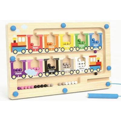 MIFKLMV Montessori Magnetic Color and Number Maze, Montessori Toys for Kids Toddler, Wooden Magnetic Balls Board Puzzles, Fine Motor Skills Learning Toys for Toddlers, Kids, Boys and Girls-D MIFKLMV Montessori Magnetic Color and Number Maze, Montessori Toys for Kids Toddler, Wooden Magnetic Balls Board Puzzles, Fine Motor Skills Learning Toys for Toddlers, Kids, Boys and Girls-D
