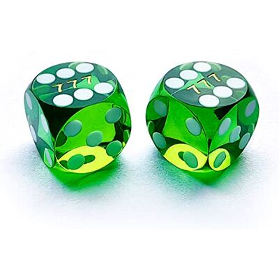 BESCON DICE Bescon Professional Precision Dice Round Corner 5/8" (16mm) with Random Serial Number, Precision Cut Dice 16MM Gem Green, 2pcs Set BESCON DICE Bescon Professional Precision Dice Round Corner 5/8" (16mm) with Random Serial Number, Precision Cut Dice 16MM Gem Green, 2pcs Set