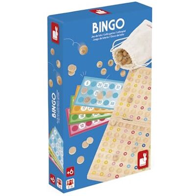 Janod My First Bingo Traditional Lotto Game 90 Balls + 90 Solid Wood Tokens + 48 Cards Classic Board Game for Children Ages 6 and up Janod My First Bingo Traditional Lotto Game 90 Balls + 90 Solid Wood Tokens + 48 Cards Classic Board Game for Children Ages 6 and up