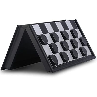 OkidSTEM Draughts Board Game, Magnetic Travel Checkers Board Game Set with Folding Draughts Board Traditional Games Drafts Board Game for Kids and Adults OkidSTEM Draughts Board Game, Magnetic Travel Checkers Board Game Set with Folding Draughts Board Traditional Games Drafts Board Game for Kids and Adults