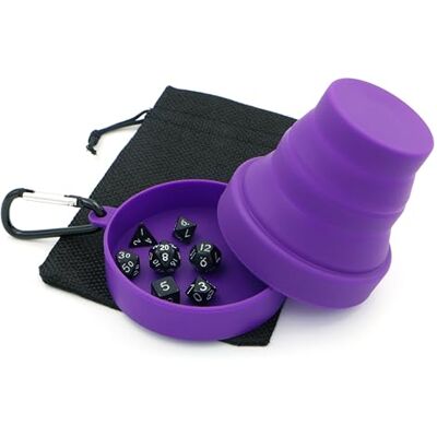 Delta Dynamic Products Travel Polyhedral Dice Cup Set – Folding Silicone Dice Shaker Cup with Lid, 7 Mini Dice and Drawstring Bag. For Dungeons and Dragons, RPG, Tabletop and Board Games. Delta Dynamic Products Travel Polyhedral Dice Cup Set – Folding Silicone Dice Shaker Cup with Lid, 7 Mini Dice and Drawstring Bag. For Dungeons and Dragons, RPG, Tabletop and Board Games.
