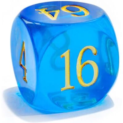 BESCON DICE Big Translucent Backgammon Doubling Cube Dice 30MM, Large Backgammon Doubling Number Dice 1 3/16", Translucent Blue BESCON DICE Big Translucent Backgammon Doubling Cube Dice 30MM, Large Backgammon Doubling Number Dice 1 3/16", Translucent Blue