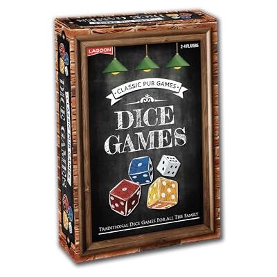 University Games Lagoon Classic Pub Dice Games Set, 26 Wooden Dice, 20 Traditional Games, 2-4 Players University Games Lagoon Classic Pub Dice Games Set, 26 Wooden Dice, 20 Traditional Games, 2-4 Players