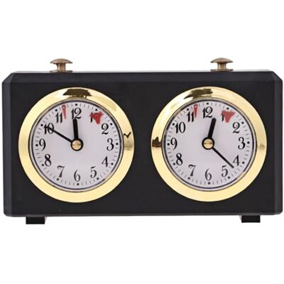 Cylosyn Analog Alarm Clock, Classic Mechanical Chess Game Timer, Black Battery-Free Dual-Dial Analog Timer for Chess, Go and Shogi, Designed for Precision Board Game Play Cylosyn Analog Alarm Clock, Classic Mechanical Chess Game Timer, Black Battery-Free Dual-Dial Analog Timer for Chess, Go and Shogi, Designed for Precision Board Game Play