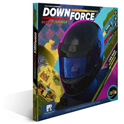 IELLO , Downforce: Wild Ride Expansion, Board Game, Ages 8+, 2 to 6 Players, 30 mins Minutes Playing Time IELLO , Downforce: Wild Ride Expansion, Board Game, Ages 8+, 2 to 6 Players, 30 mins Minutes Playing Time