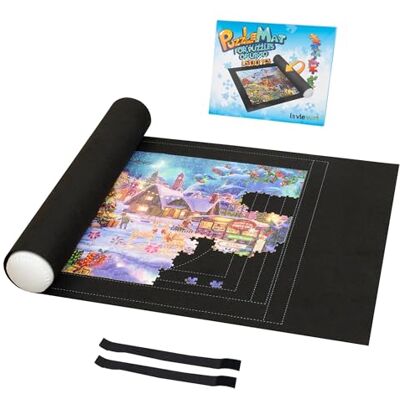 LAVIEVERT Jigsaw Puzzle Mat Roll Up for 1000 1500 Pieces, Portable Puzzle Storage Puzzle Saver with Unique Auxiliary Line, Jigsaw Storage for Adults, Environmental Friendly Material LAVIEVERT Jigsaw Puzzle Mat Roll Up for 1000 1500 Pieces, Portable Puzzle Storage Puzzle Saver with Unique Auxiliary Line, Jigsaw Storage for Adults, Environmental Friendly Material