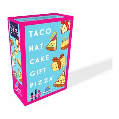 blue orange Taco Hat Cake Gift Pizza Card Game Ages 8+ 2-8 Players 10-15 Minutes Playing Time blue orange Taco Hat Cake Gift Pizza Card Game Ages 8+ 2-8 Players 10-15 Minutes Playing Time