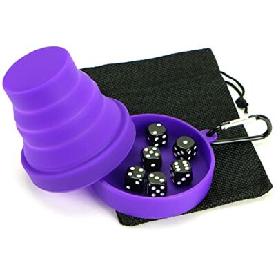 Delta Dynamic Products Travel Dice Cup Set – Folding Silicone Dice Shaker Cup with Lid, Six Dice and Drawstring Bag. Ideal for Farkle, Yatzy, Dudo and other Games. Delta Dynamic Products Travel Dice Cup Set – Folding Silicone Dice Shaker Cup with Lid, Six Dice and Drawstring Bag. Ideal for Farkle, Yatzy, Dudo and other Games.