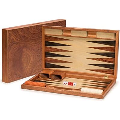 Yellow Mountain Imports Wooden Inlaid Rosewood Backgammon Game Set Knoll with Acrylic Playing Pieces & Wooden Dice Cups, 49-centimeters Board Yellow Mountain Imports Wooden Inlaid Rosewood Backgammon Game Set Knoll with Acrylic Playing Pieces & Wooden Dice Cups, 49-centimeters Board
