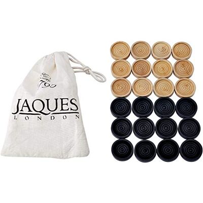 Jaques of London Draughts Pieces Draughts Set in a Drawstring Bag Quality Stackable Checkers Pieces for Playing with your Draughts Board Game Since 1795 Jaques of London Draughts Pieces Draughts Set in a Drawstring Bag Quality Stackable Checkers Pieces for Playing with your Draughts Board Game Since 1795