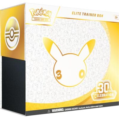 Pokémon TCG: 30th Celebration Elite Trainer Box (1 Full-Art Promo Card, 9 Booster Packs & Premium Accessories) Pokémon TCG: 30th Celebration Elite Trainer Box (1 Full-Art Promo Card, 9 Booster Packs & Premium Accessories)