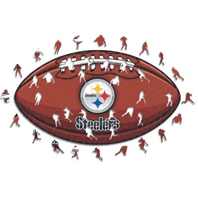 ICONIC PUZZLES , Pittsburgh Steelers crest, 100% eco-sustainable wooden puzzle with official license NFL, size S, 150 pieces ICONIC PUZZLES , Pittsburgh Steelers crest, 100% eco-sustainable wooden puzzle with official license NFL, size S, 150 pieces