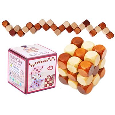 Toys of Wood Oxford Wooden Twist Cube IQ Puzzle, Brain Teaser Game for Kids and Adults Wooden brain teaser puzzle for children, teenagers and adults; ideal stocking filler or gift for men. Toys of Wood Oxford Wooden Twist Cube IQ Puzzle, Brain Teaser Game for Kids and Adults Wooden brain teaser puzzle for children, teenagers and adults; ideal stocking filler or gift for men.