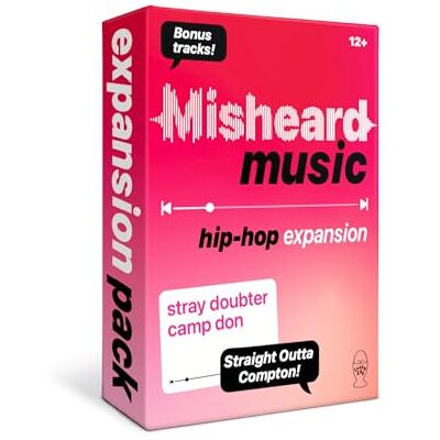 Lucky Egg Misheard Music: Hip Hop Expansion – Add-On Card Pack for The Original Misheard Music Game, 100 Hip Hop Lyrical Nonsense Cards, Base Game Required Lucky Egg Misheard Music: Hip Hop Expansion – Add-On Card Pack for The Original Misheard Music Game, 100 Hip Hop Lyrical Nonsense Cards, Base Game Required