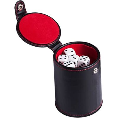 Sloane Dice Rolling Cup,Solid Farkle Leather Cup Felt Dice Cup With Storage Compartment Reduces Noise Farkle Bar Party Dice Games Sloane Dice Rolling Cup,Solid Farkle Leather Cup Felt Dice Cup With Storage Compartment Reduces Noise Farkle Bar Party Dice Games