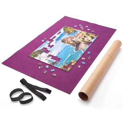The Magic Toy Shop Large Roll Up Jigsaw Puzzle Mat Roll, 3000 Pieces, Purple – Acrylic Felt Surface, Includes Tube & 3 Straps – Secure Puzzle Storage, Space-Saving, Portable, Ideal for Jigsaw Lovers The Magic Toy Shop Large Roll Up Jigsaw Puzzle Mat Roll, 3000 Pieces, Purple – Acrylic Felt Surface, Includes Tube & 3 Straps – Secure Puzzle Storage, Space-Saving, Portable, Ideal for Jigsaw Lovers