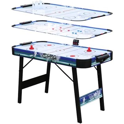 HLC Air Hockey Table Foldable 4.5/4FT Powered Electronic Hockey Game Table with Shuffleboard Bowling Indoor with All Accessories for Adults and Kids HLC Air Hockey Table Foldable 4.5/4FT Powered Electronic Hockey Game Table with Shuffleboard Bowling Indoor with All Accessories for Adults and Kids