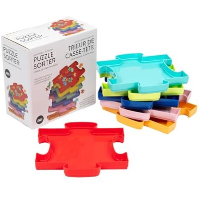 Professor PUZZLE Puzzle Piece Sorter Trays Set of 6 Stackable Organiser for Grouping Jigsaw Pieces Bright Puzzle Shaped Design Must-Have Accessory for Jigsaw Fans For Hobbyist Professor PUZZLE Puzzle Piece Sorter Trays Set of 6 Stackable Organiser for Grouping Jigsaw Pieces Bright Puzzle Shaped Design Must-Have Accessory for Jigsaw Fans For Hobbyist