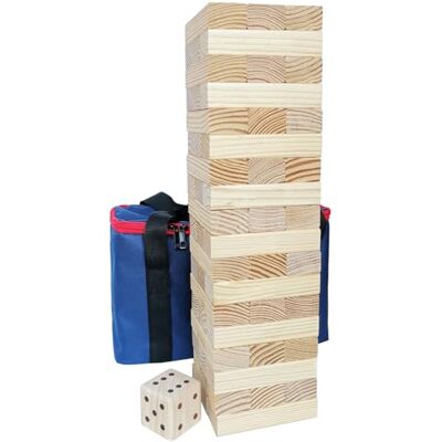 Jac & Mok Tumble Tower Wooden Toppling Blocks Game set,Large Table Top Stacking Timber Games with Carrying Bag (54 pcs Large Tumble Tower with Dice) Jac & Mok Tumble Tower Wooden Toppling Blocks Game set,Large Table Top Stacking Timber Games with Carrying Bag (54 pcs Large Tumble Tower with Dice)
