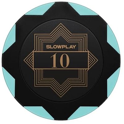 SLOWPLAY Nash Clay Poker Chips, 14g&40mm, for Texas Hold'em, 50 pcs Heavyweight clay composite; double-injection with iron core; timeless elegance; Art-Deco style; stacks&shuffles cleanly SLOWPLAY Nash Clay Poker Chips, 14g&40mm, for Texas Hold'em, 50 pcs Heavyweight clay composite; double-injection with iron core; timeless elegance; Art-Deco style; stacks&shuffles cleanly