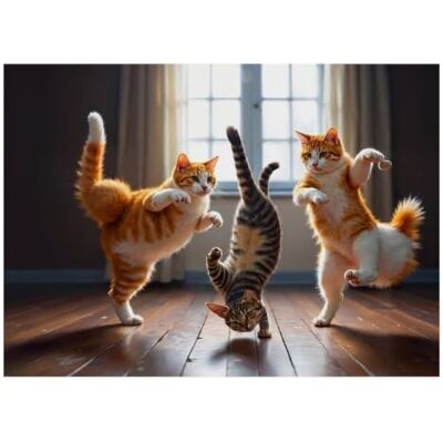 PNAYAMIORKFEL Cat Dance Floor Jigsaw Puzzle, 1000 Pcs For Adults 70x50cm Cardboard, Brain Workout, Tight Puzzle Fit, Adult Hobbyists, Stress Reduction PNAYAMIORKFEL Cat Dance Floor Jigsaw Puzzle, 1000 Pcs For Adults 70x50cm Cardboard, Brain Workout, Tight Puzzle Fit, Adult Hobbyists, Stress Reduction