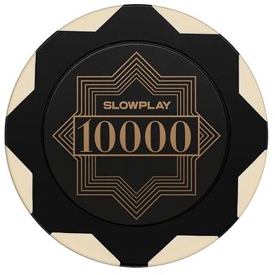 SLOWPLAY Nash Clay Poker Chips, 14g&40mm, for Texas Hold'em, 50 pcs Heavyweight clay composite; double-injection with iron core; timeless elegance; Art-Deco style; stacks&shuffles cleanly SLOWPLAY Nash Clay Poker Chips, 14g&40mm, for Texas Hold'em, 50 pcs Heavyweight clay composite; double-injection with iron core; timeless elegance; Art-Deco style; stacks&shuffles cleanly