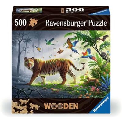 Ravensburger Wooden Jigsaw Puzzle for Adults and Kids Age 14 Years Up Jungle Tiger 500 Pieces Ravensburger Wooden Jigsaw Puzzle for Adults and Kids Age 14 Years Up Jungle Tiger 500 Pieces