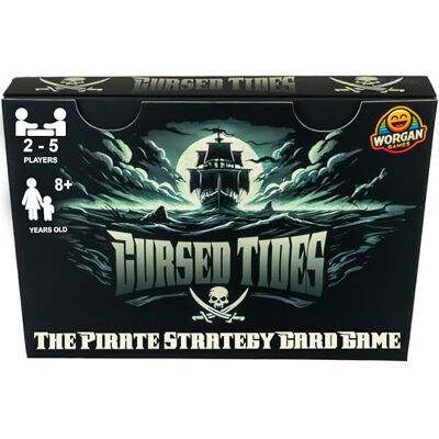 Worgan Games Cursed Tides Pirate Strategy Card Game Fun for Kids, Teens & Adults 2-5 Players Ages 8+ Quick 15-Minute Gameplay Worgan Games Cursed Tides Pirate Strategy Card Game Fun for Kids, Teens & Adults 2-5 Players Ages 8+ Quick 15-Minute Gameplay